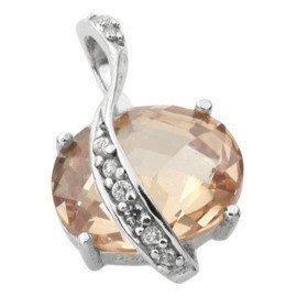Srebrna Zawieszka z Pomarańczową Cyrkonią