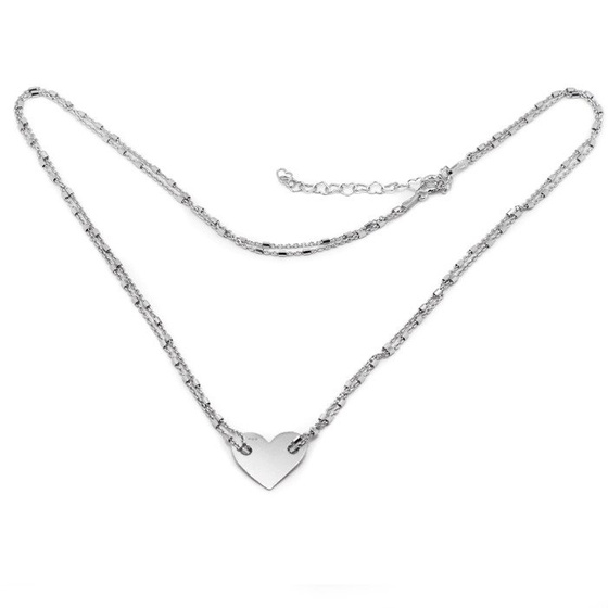 Srebrny Naszyjnik z Sercem Celebrytka