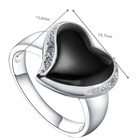 Srebrny Pierścionek z Czarnym Sercem