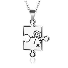 Naszyjnik Puzzle z Dziewczynką Stal Szlachetna