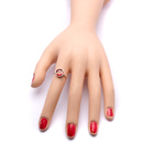 Srebrny Pierścionek z Czerwoną Cyrkonią