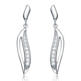 Srebrne Kolczyki Wysadzane Cyrkoniami