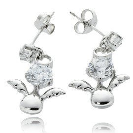 Kolczyki Srebrne Aniołki z Cyrkoniami