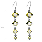 Srebrne Kolczyki z Zielonymi Kamieniami