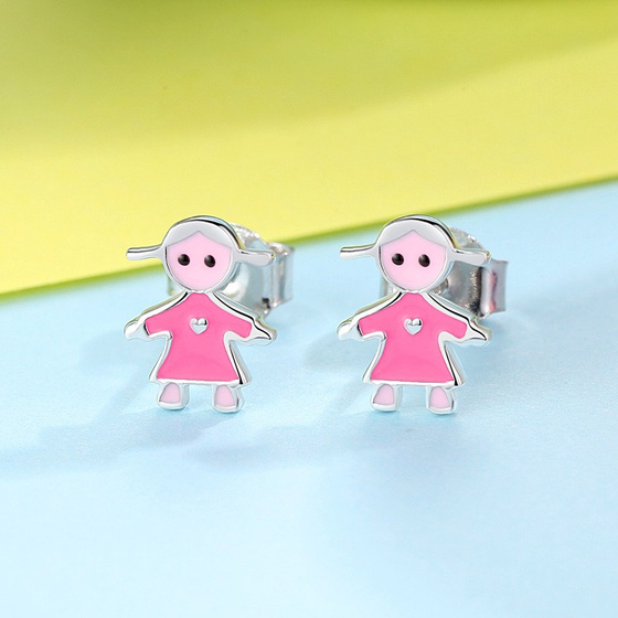 Srebrne Kolczyki Dziewczynka