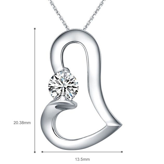 Srebrna Zawieszka Serce z Cyrkonią