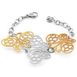 Damska Bransoletka ze Stali Szlachetnej z Motylami