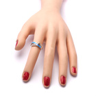 Srebrny Pierścionek z Niebieskim Opalem