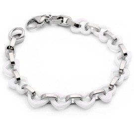 Bransoletka z Sercem Biała Ceramika