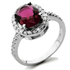 Srebrny Pierścionek z Rubinowym Kamieniem