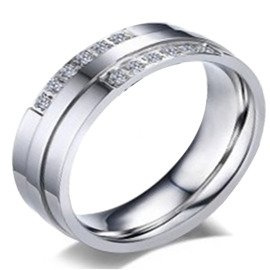Obrączka ze Stali Chirurgicznej z Cyrkoniami