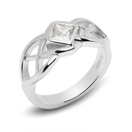 Pierścionek Srebrny z Diamentową Cyrkonią
