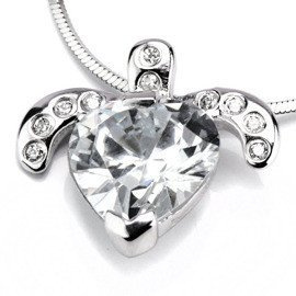 Srebrna Zawieszka z Białą Cyrkonią Serce nr.5191