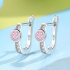 Srebrne Kolczyki Różowe Słoneczka