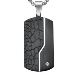 Czarna Zawieszka z Cyrkonią Stal Szlachetna