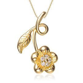 Srebrna Zawieszka Kwiatek Pokryty Złotem