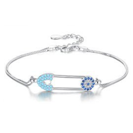 Bransoletka Srebrna w Kształcie Agrafki