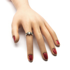 Pierścionek Srebrny Trzy Serca Multikolor