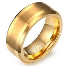 Złota Męsko Damska Gładka Obrączka z Wolframu