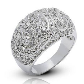 Srebrny Sygnet Pierścionek z Cyrkoniami