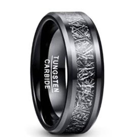 Czarna Obrączka z Wolframu Damsko Męska