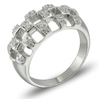 Srebrna Obrączka Wysadzana Cyrkoniami