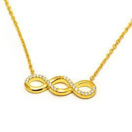 Srebrny Naszyjnik Pozłacana Nieskończoność