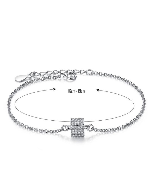Bransoletka Srebrna Kostka z Cyrkoniami
