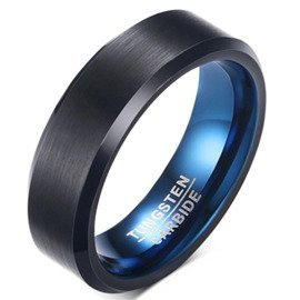 Czarna Matowa Obrączka z Wolframu Damsko Męska