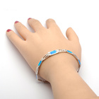 Srebrna Bransoletka z Niebieskim Opalem