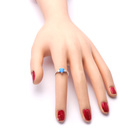 Srebrny Pierścionek Serce z Opalem i Cyrkoniami