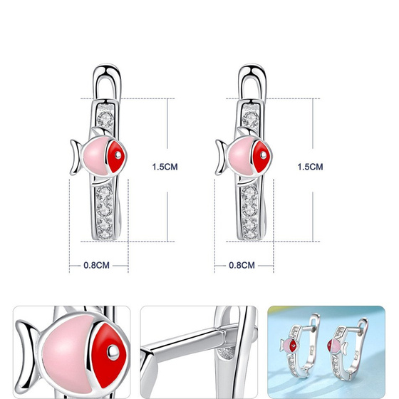 Srebrne Kolczyki z Rybkami