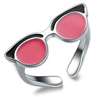 Srebrny Pierścionek Okulary Regulacja Rozmiaru