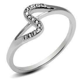 Srebrny Pierścionek Wywijaniec z Mikro Cyrkoniami