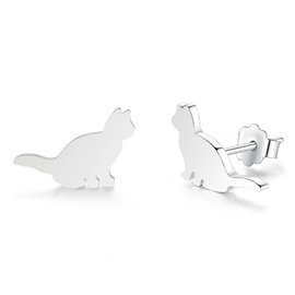 Srebrne Kolczyki Kotki