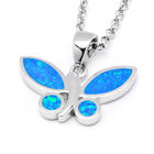Srebrny Naszyjnik Motyl z Niebieskim Opalem