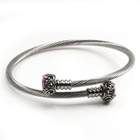 Bransoletka Przeplatana z Różowymi Cyrkoniami