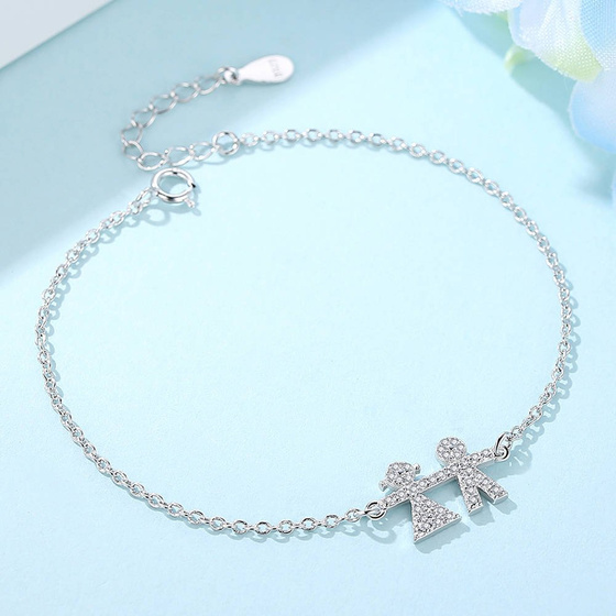 Bransoletka Srebrna z Para Postaci