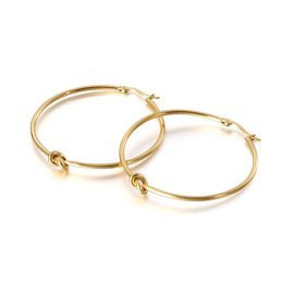 Kolczyki Koła Pokryte Złotem ze Stali Szlachetnej