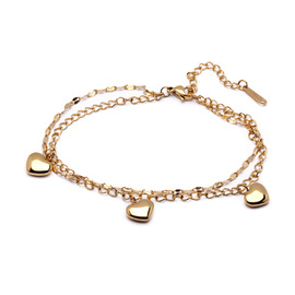 Złota Bransoletka z Sercami Stal Szlachetna