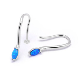 Srebrne Kolczyki z Niebieskim Opalem