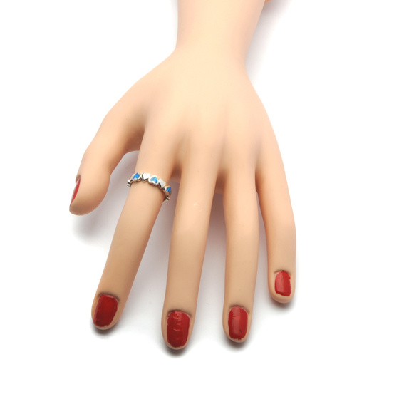 Pierścionek Srebrny Serduszka z Opalem