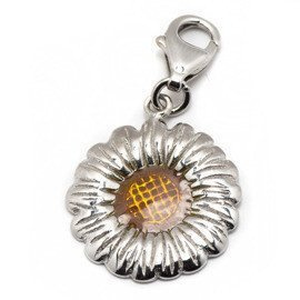 Srebrna Przywieszka Emaliwony Kwiatek