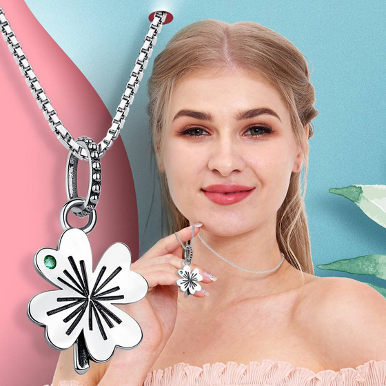 Srebrna Przywieszka Zawieszka Koniczynka