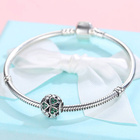 Srebrna Zawieszka Przwieszka Zielone Serduszka