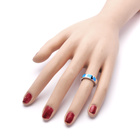 Srebrny Pierścionek  Obrączka z Niebieskim Opalem