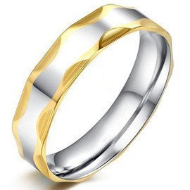 Dwukolorowa Obrączka ze Stali Chirurgicznej