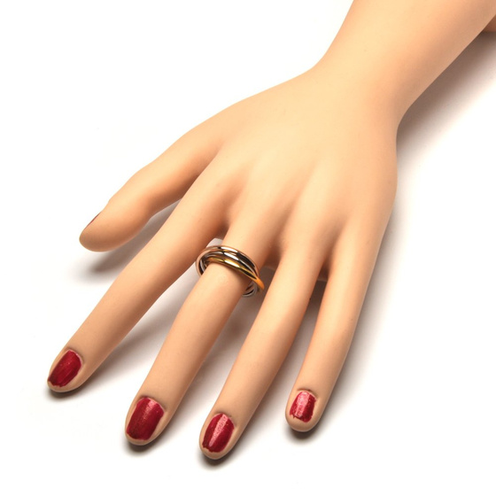 Obrączka Potrójna Trikolor Stal Szlachetna