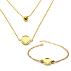 Komplet Naszyjnik i Bransoletka Serce w Kółku