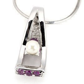 Zawieszka Srebrna z Rubinowymi Cyrkoniami